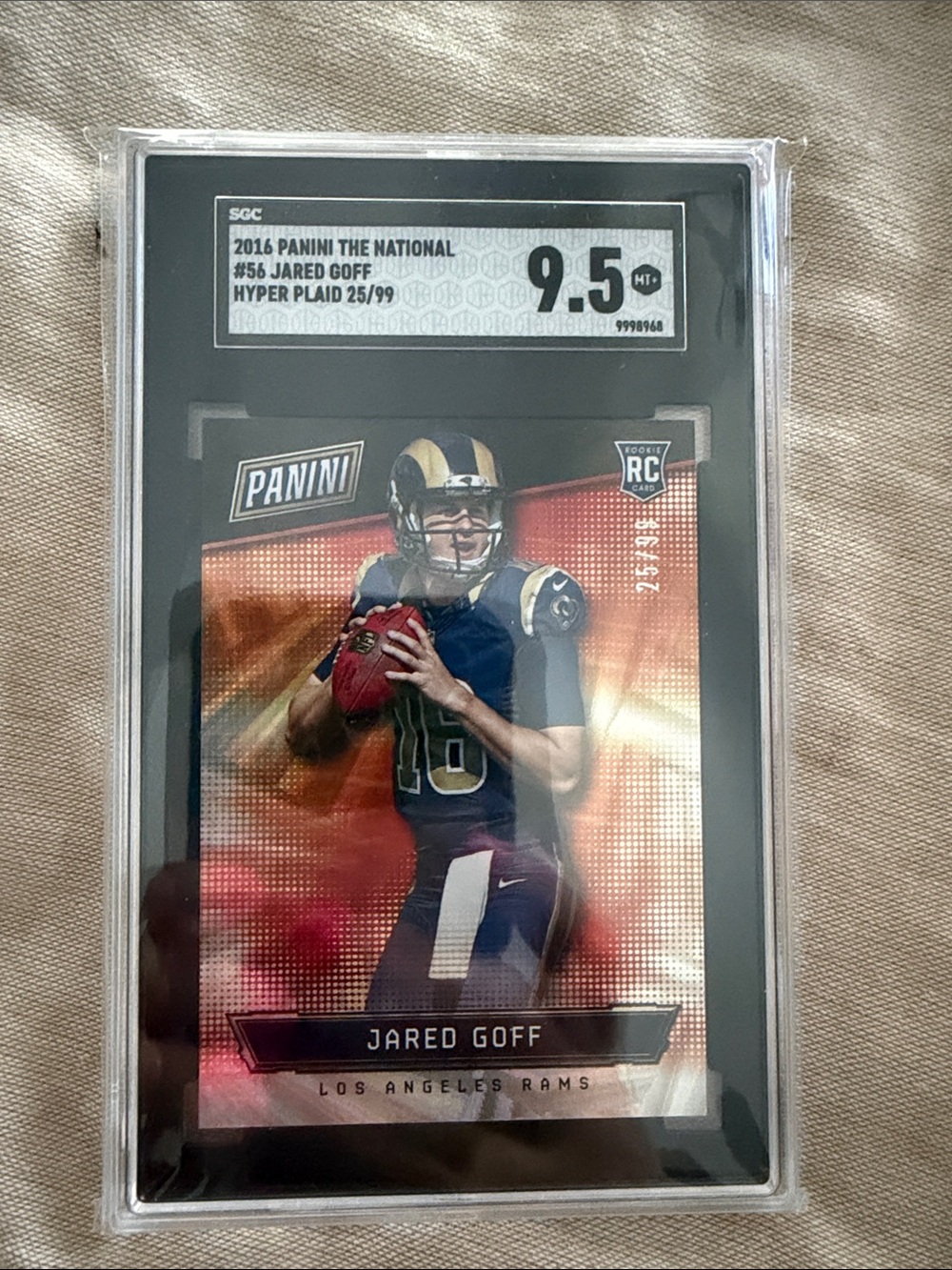 Panini Jared Goff Hyper Plaid Rookie Card - SGC 9.5